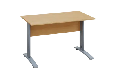 EPK 17 - 12 stůl kancelářský, kovová podnož stříbrná, deska 18 mm, široký 1200 mm, javor horský